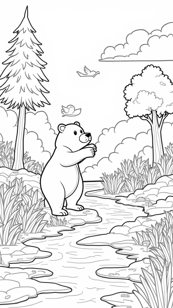 black bear coloring page